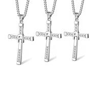 XHBTS 3 Pcs Replace Cross Necklace Pendant Necklace Mens Jewelry