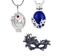 XHBTS 3 Set Lace Masquerade Mask Replace The Vampire Daywalking Necklaces Movie Jewelry Cosplay For Fans