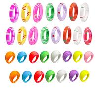XHBTS 30 Pcs Resin Colorful Wide Thick Dome Knuckle Finger Stackable Joint Ring Retro Acrylic Transparent Vintage Jewelry Party Elegant Handmade Gift