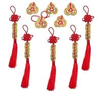 XHBTS 5 Chinese Knot Lucky Coins Feng Shui Coins I-Ching Fortune Coin and 5 Chinese Feng Shui Coins for Good Luck and Healthy