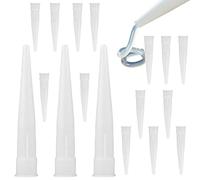 XHBTS 60 Silicone Nozzles Applicator Plastic Caulking Gun Extender Caulk Nozzle Tip Tool for Sausage Caulking Gun, Caulk Nozzles Applicator White
