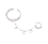 XHBTS Butterfly Ring Bangle Hand Chain Bracelet Hollow Rose Open Bangle Bracelet Hand Jewelry Xie Lian Costume Couple Accessories and Stickers