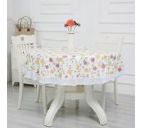 XHBYW 137-200cm PVC Hotel Waterproof and Oil Proof Large Round Tablecloth Hotel Plastic Round Table Cloth Wash Free and Scald Proof Table Cloth