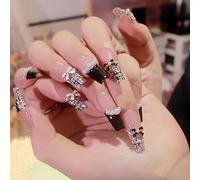XHBYW One Size 24pcs Diamond Butterfly Glitter False Nails Press On Nails Full Cover False Nails For Women And Girls Daily Decoration