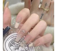 XHBYW One Size 24pcs Diamond Butterfly Glitter False Nails Press On Nails Full Cover False Nails For Women And Girls Daily Decoration