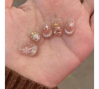 XHBYW One Size 24pcs Diamond Butterfly Glitter False Nails Press On Nails Full Cover False Nails For Women And Girls Daily Decoration