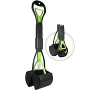 XHCLIUFB Non-Breakable Pet Pooper Scooper for Dogs and Cats with Long Handle High Strength Material and Durable Spring for Easy Grass and Gravel Pick Up (Green)