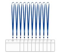 XHDA 10Pcs Blue Lanyards for Neck with Clear Card Holders