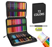 XHDA 72 Colouring Pencils for Adults, 3.4mm Soft Leads Professional Coloring Pencils Set with Black Portable Zipper Bag, Coloured Pencils for Adults and Artists Sketching Drawing Shading