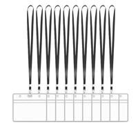 XHDA Black 10PCS Lanyards for Neck with 10PCS Card Holder, Lanyard with Clear Plastic Card Holder for ID Card and Staff