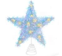XHDA Christmas Tree Star Topper Light, 11in/28cm Colorful Xmas with LED Lights for Indoor Outdoor Christmas Tree Lighting Decorations
