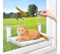 XHDA Foldable Cat Window Bed, 52x30cm Cat Hammock Window with Strong Suction Cups, Holding Up to 20kg Perch for Cats