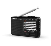 XHDATA D-328 Shortwave AM FM DSP Portable Small Radio Stereo MP3 Player with Rechargeable Battery Earphone Jack Portable Multimedia Speaker with USB Micro SD Card(Black)
