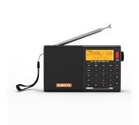 XHDATA D-808 Digital Radio Portable FM stereo/SW/MW/LW SSB RDS Air Band Multi Band Radio Speaker with ATS,LCD Display, Sleep Timer,Alarm Clock,External Antenna Black
