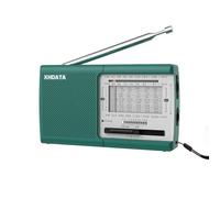 XHDATA D219 Portable Radio Retro FM AM SW Radio Battery Operated for Household Outdoor Camping Hiking Pocket Radio Green