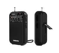 XHDATA D220 Small FM AM SW Retro Radio - Mini Portable Battery Powered (AA) World Receiver With Excellent Reception and Speaker, Suitable for Outdoor, Elderly (Black)