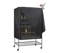 XHDZSW Bird Cage Cover, Bird Parrot Cage Cover, Waterproof Large Bird Parrot Cage Cover, Good Night Birdcage Cover Dust Proof Pet Protection Cover (48x48x102cm,Black)