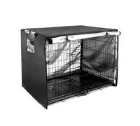 XHDZSW Dog Crate Cover, Dog Kennel Cover, Dog Cage Crate Cover, Waterproof 210D Oxford Fabric Pet Kennel Cover, for Wire Dog Crate Indoor Outdoor Protection (S,Black)