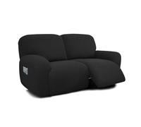 XHDZSW Extra Large 2 Seater Recliner Sofa Covers, 6-Piece Extra Wide 75" - 100" Jacquard Stretch Reclining Couch Covers, Extra Wide Reclining Loveseat Cover (Black)