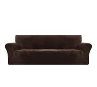 XHDZSW Stretch Chesterfield Sofa Cover, for 1/2/3 Seater Couch, Velvet Stretch Sofa Covers, Couch Covers, Non Slip Sofa Slipcover for Living Room Furniture Protector (Dark Coffee,4 Seater)