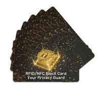 Xheanxu 6 Pack RFID Blocking Card, Golden RFID & NFC Blocker Cards, Anti-Skimming Card for Wallet Protection, Safecard to Shield Credit Debit Bank Cards from Electronic Theft