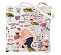 Xheanxu Funny Sabrinaa Carpenter Tote Bag For Music Lovers, Reusable Canva Bag, Womens Makeup Pouch, Trendy Shopping Bag Cotton Cosmetic Novelty Cute Swiftbag Girly For Gym, Travel, Work