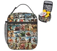 Xheanxu Italian Brainrot Lunch Bag, Steal A Brainrot Lunch Box, Thermal Pack Lunchbag, Side Pocket for Water Bottle, Personalised Boys Lunchbag Food Carrier for School, Work, Picnics (A)