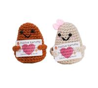Xheemzce 2 Pcs Crochet Kartoffel Duo, Handmade Amigurumi Dolls with Encouragement Cards, Whimsical Christmas Birthday Gift for Parents Teachers, Appreciation Present for Mother Father Day