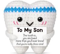 Xheemzce Crochet Dental Gift, Funny Tooth Themed Present for Son from Mom Dad, Unique Stocking Stuffer for Boys Kids Adult, Office Desk Decor Christmas Birthday