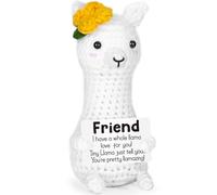 Xheemzce Crochet Llama Ornament, Handmade Amigurumi Animal with Inspirational Message, Christmas Stocking Stuffer, Gift for Coworkers Friends