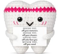 Xheemzce Dental Appreciation Gift, Handmade Crochet Tooth with Uplifting Message, Cute Graduation & Stocking Stuffer for Hygienist Coworker Friends, Office Desk Decor