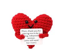 Xheemzce Emotional Support Crochet Mushroom, Handmade Pickle Potato Gift with Card, Funny Inspirational Present for Friends Women Birthday