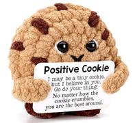 Xheemzce Inspirational Crochet Gift, Handmade Mini Cookie with Positive Affirmation Card, Uplifting Emotional Support Present for Friends, Teens, Women, Men, Birthday Graduation