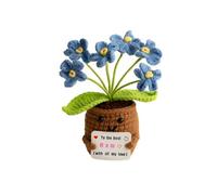 Xheemzce Mini Gift for Mum - Handmade Forget-me-not Doll Crochet with Card - To the Best Mum. With All My Love - Gift from Daughter/Son/Kid - Mothers Day, Birthday Present Idea - Knitted Decor