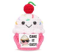 Xheemzce Positive Crochet Cupcake Doll, Uplifting Emotional Support Gift for Best Friends, Birthday Present for Women and Men