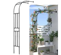XHEILZOP Heavy Duty Half Garden Arch for Wall, PE Coated Steel Metal Trellis for Climbing Plants, Roses, Clematis, Wall-Mounted Half Side Arbour for Patio & Backyard, Multiple Sizes(Black,150x240)