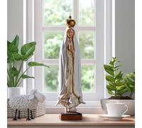 XHEILZOP Our Lady Of Fatima Virgin Mary Statue, Resin Catholic Holy Mother Figurine, Religious Gift, Altar Decoration, Home and Church Sacred Centerpiece