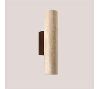 XHEILZOP Stone Cylinder Wall Sconce Up Down Wall Light Vintage Natural Marble Long Wall Lamp for Bedroom Living Room Hallway Farmhouse Decor(28x6.5cm(A))