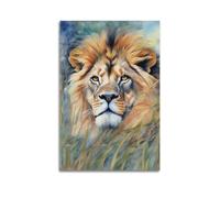 XHHOKA African Lion Poster Majestic Big Cat Safari King Wildlife Savannah Artwork Decorative Canvas Wall & Art Poster Painting 20x30inch(50x75cm)