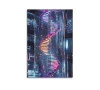 XHHOKA DNA Double Helix Poster DNA Human Color Artwork Decorative Canvas Wall & Art Poster Painting 12x18inch(30x45cm)