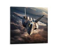 XHHOKA Fighter Plane Poster F22 Raptor Fighter Jet Fighter Aircraft Decorative Canvas Wall & Art Poster Painting 12x12inch(30x30cm)