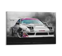 XHHOKA JDM Sports Car Poster S13 180SX, D1 Grand Prix Drift, Cyberpunk Graffiti Style, Japanese Street Tuning Culture Decorative Canvas Wall & Art Poster Painting 20x30inch(50x75cm)