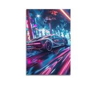 XHHOKA Luxury Hypercar Poster Chiron Cyber Style Purple Glow Speed Motion Art Decorative Canvas Wall & Art Poster Painting 20x30inch(50x75cm)