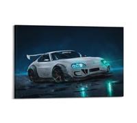 XHHOKA Racing Car Art Poster Supra MK4 Custom JDM Sports Car with Neon Glow & Widebody Design Decorative Canvas Wall & Art Poster Painting 16x24inch(40x60cm)