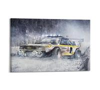 XHHOKA Retro Rally Racing Car Poster Sport Quattro S1 Snow Action Dynamic Decorative Canvas Wall & Art Poster Painting 12x18inch(30x45cm)