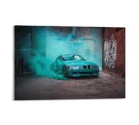 XHHOKA Vintage Industrial Style Z3 M Coupe Sports Car Cyan Smoke Ruins Decorative Canvas Wall & Art Poster Painting 12x18inch(30x45cm)