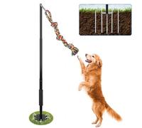 XHIKOWAT Tether Tug Outdoor Dog Toy, Interactive Exercise Game in Yard Park Tug of War with Chew Rope Toy for Small Medium Dogs, Adjustable Dog Stake Toy to Pull Chase and Solo Play