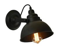 XHJL Industrial Wall Lights Adjustable Arm Wrought Iron Lamps Vintage Wall Sconces Lighting E27 Art Decorative Indoor Wall Lamp for Bedroom Living Room Dining Room Study Reading Lamps(Black)