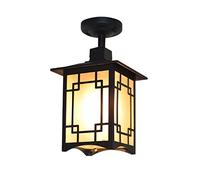 XHJL Outdoor Semi Flush Mount Ceiling Lights Waterproof Glass Lamp Shade Porch Lighting Ceiling Mount Black Vintage Outside Ceiling Lamp for Entryway Gazebo Stairway Garage Foyer