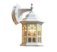 XHJL Outside Wall Lights Lantern Aluminum Porch Light Glass Lampshade Wall Lighting Fixtures E27 Outdoor Lamp Waterproof & Rushproof Coach Light for Garden,Backyard,Patio,Balcony (White)